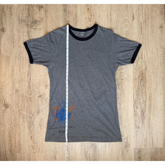 Sun Microsystems Graphic T-Shirt Developers Skate Design Gray Small Ringer Tee - Picture 6 of 7